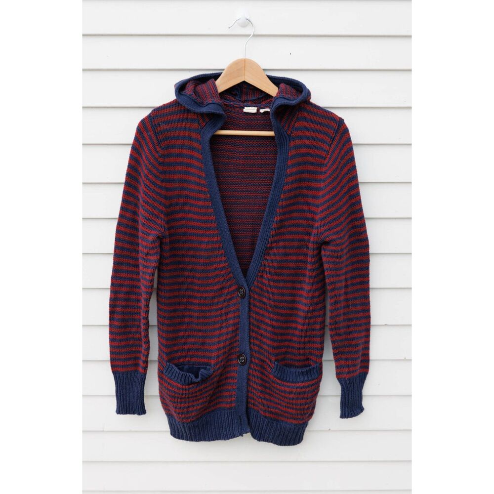 Roxy Shadow Diamonds Hooded Striped Cardigan Sweater Women's Medium